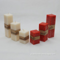 Good quality scented colorful paraffin wax pillar candle